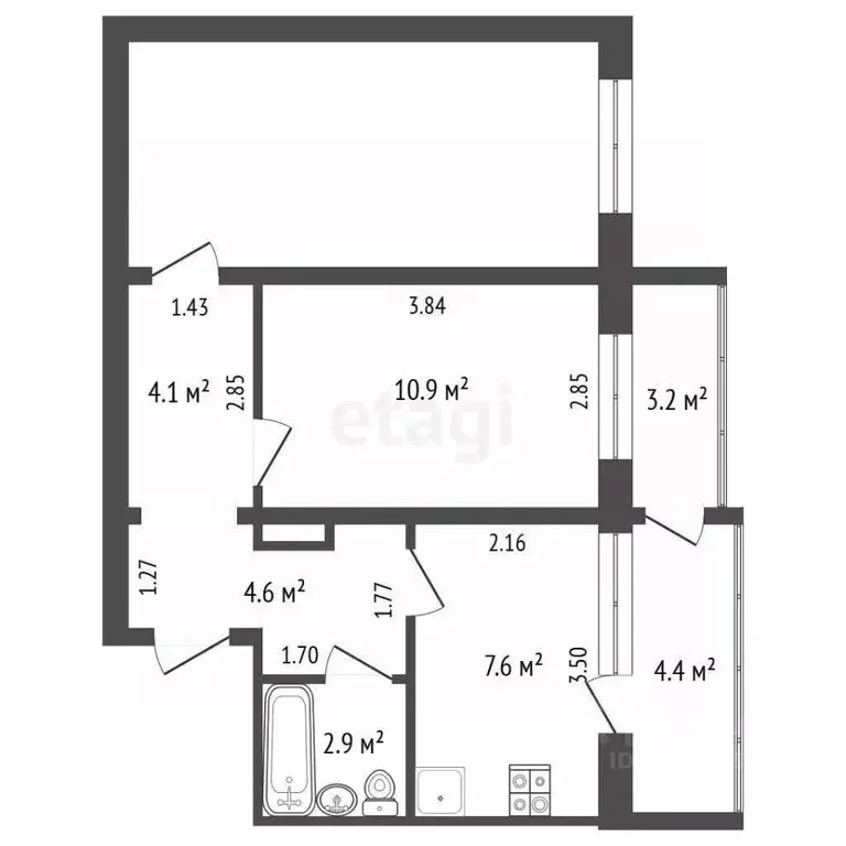 2-к кв. Саха (Якутия), Якутск ул. Лермонтова, 27 (50.8 м) - Фото 2