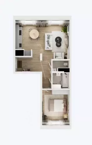 1-к кв. Московская область, Люберцы Зенино ЖК Самолет мкр, проезд ... - Фото 2