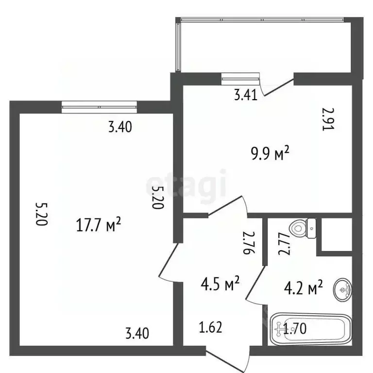 1-к кв. Санкт-Петербург ул. Маршала Казакова, 84к1 (36.3 м) - Фото 2