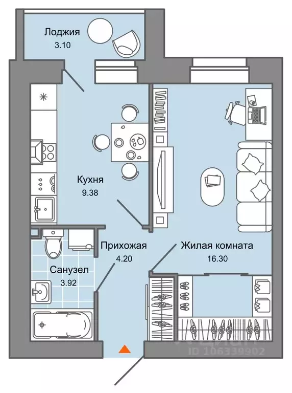 1-к кв. Кировская область, Киров Знак жилой комплекс (36.0 м) - Фото 0