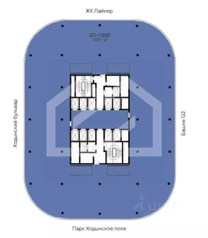 Помещение свободного назначения в Москва Ходынский бул., 20А/2 (1490 ... - Фото 2