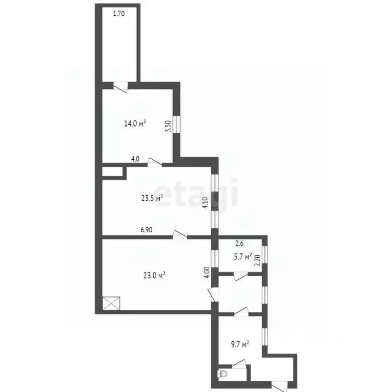 3-к кв. Крым, Симферополь ул. Пушкина (85.0 м) - Фото 2