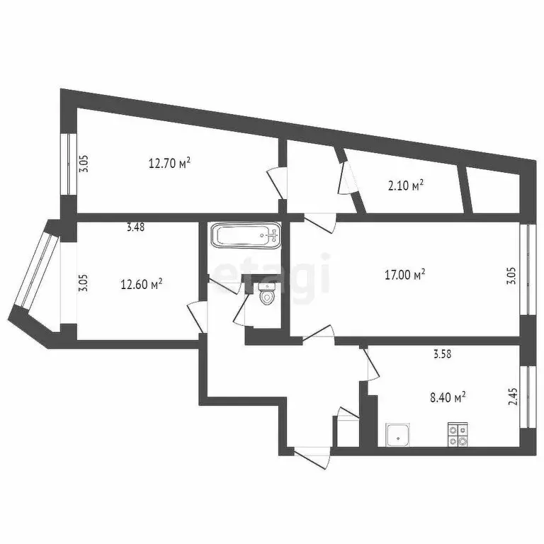 3-комнатная квартира: Петропавловск-Камчатский, улица Академика ... - Фото 1