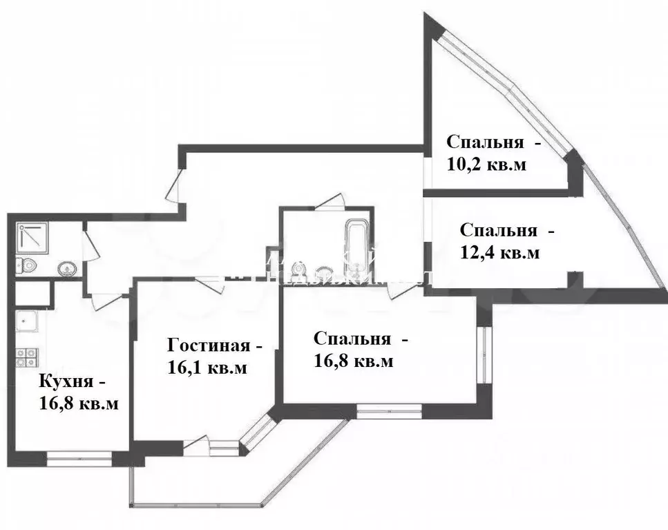4-к кв. Самарская область, Самара ул. Мичурина, 154 (93.0 м) - Фото 1