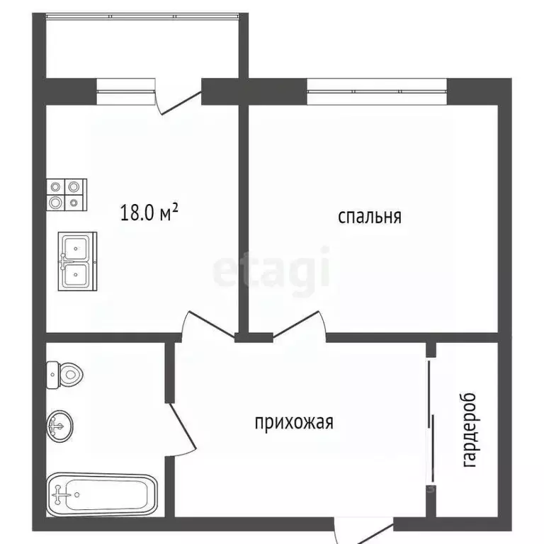 1-к кв. Ростовская область, Батайск ул. Клары Цеткин, 176А (40.0 м) - Фото 1