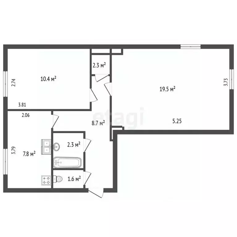 2-к кв. Санкт-Петербург ул. Панфилова, 5а (51.3 м) - Фото 2