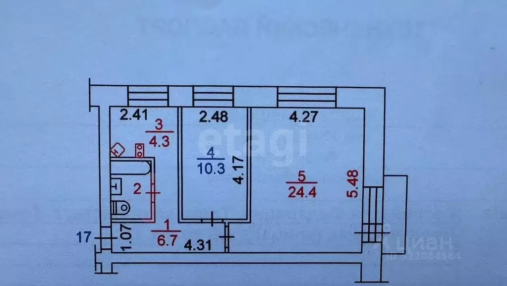 2-к кв. Томская область, Томск Черемошники мкр, ул. Профсоюзная, 29 ... - Фото 2