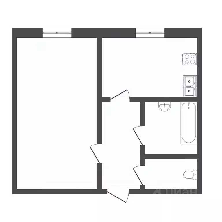 1-к кв. Тюменская область, Тюмень ул. Домостроителей, 16к3 (26.7 м) - Фото 2