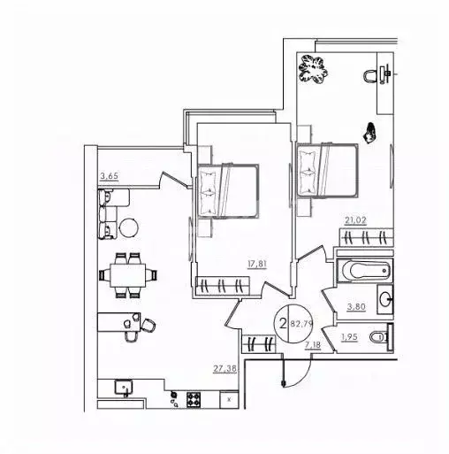 2-к кв. Курская область, Курск Усадебная ул., 2А (82.79 м) - Фото 2