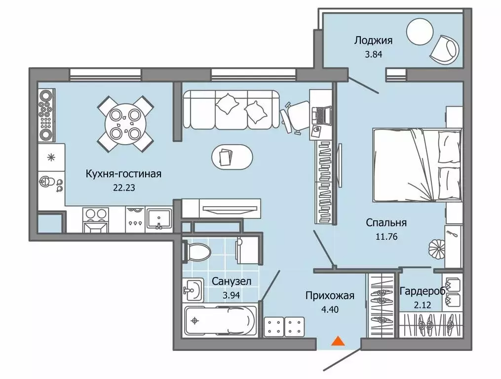 1-комнатная квартира: Ульяновск, микрорайон Юго-Западный, ЖК ... - Фото 1