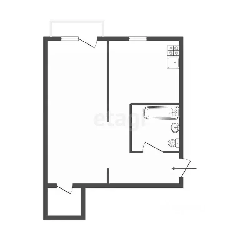 1-к кв. Свердловская область, Екатеринбург ул. Фурманова, 116 (32.0 м) - Фото 1