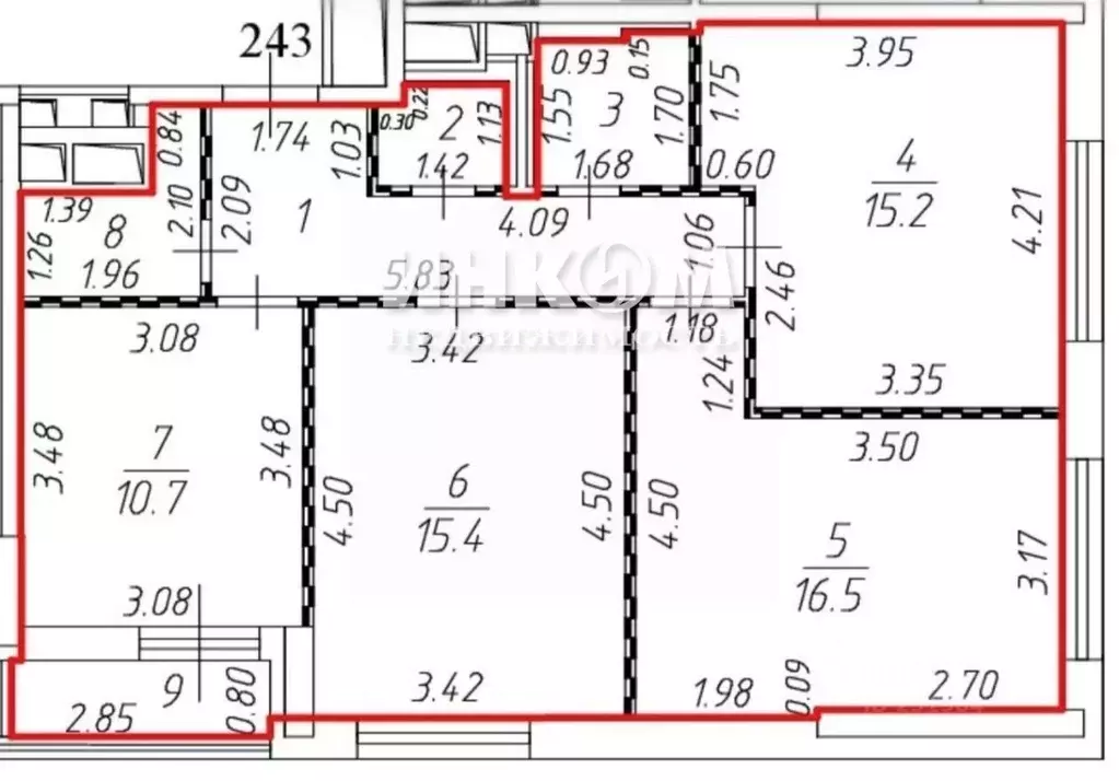 3-к кв. Московская область, Красногорск ул. Тенистых Аллей, 3к3 (75.2 ... - Фото 2