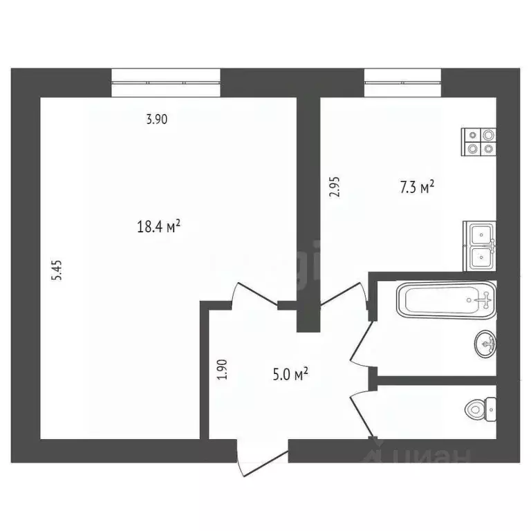 1-к кв. Вологодская область, Вологда Московское ш., 20 (34.7 м) - Фото 1