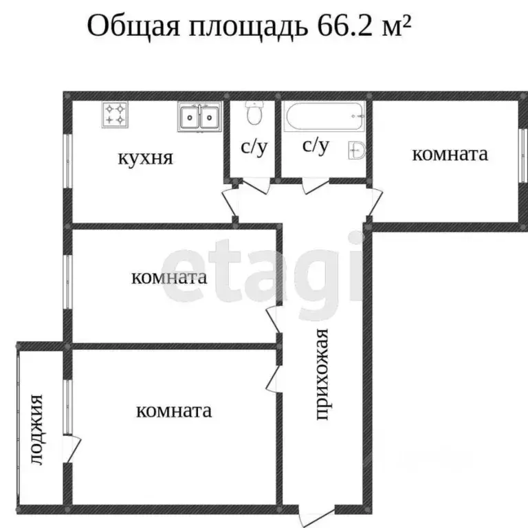 3-к кв. Челябинская область, Миасс бул. Карпова, 10 (66.1 м) - Фото 2