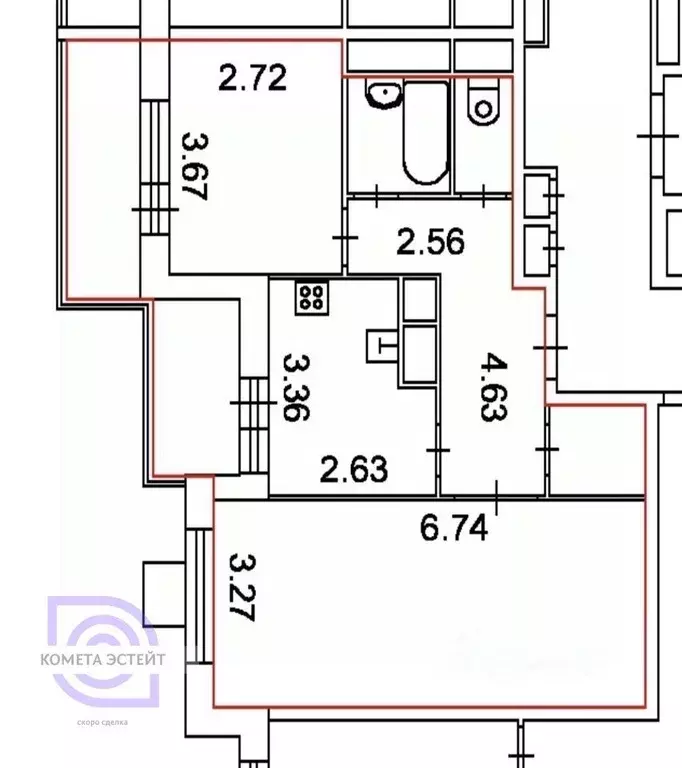 2-к кв. Москва ул. Милашенкова, 3К2 (54.9 м) - Фото 2