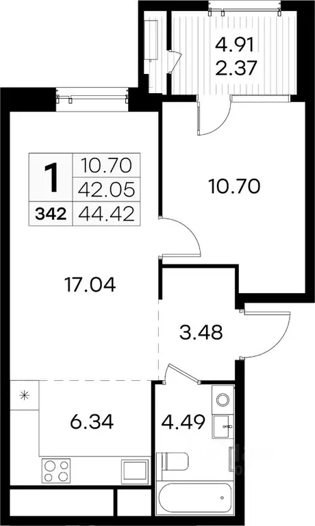 1-к кв. Нижегородская область, Нижний Новгород ул. Гаршина (44.42 м) - Фото 0