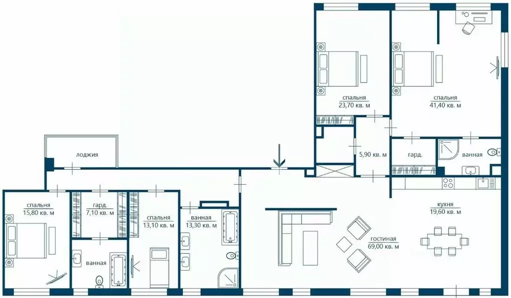 5-к кв. Москва 3-я Фрунзенская ул., 5к1 (250.0 м) - Фото 1