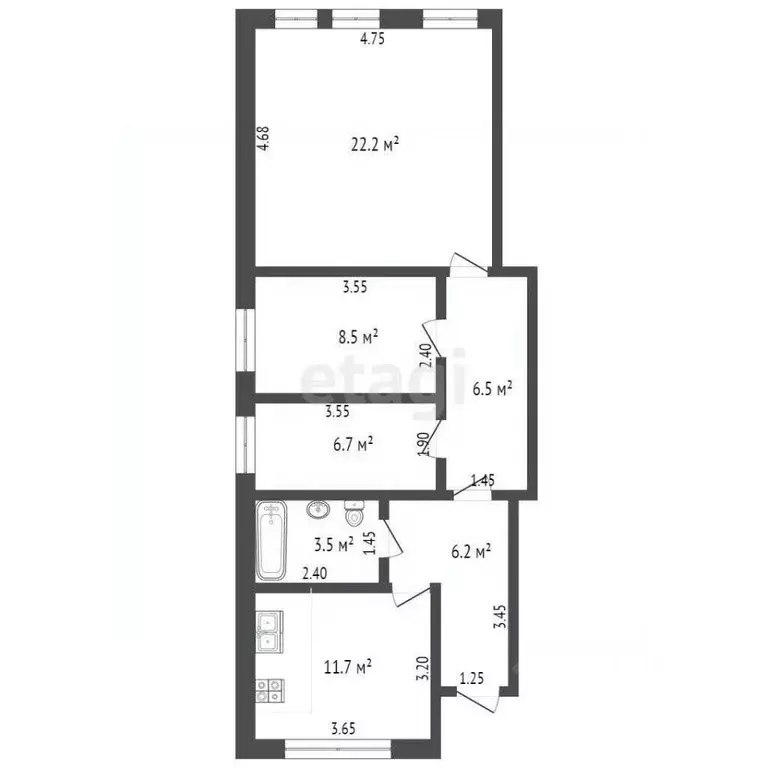 3-к кв. Ставропольский край, Пятигорск ул. Мира (68.0 м) - Фото 1