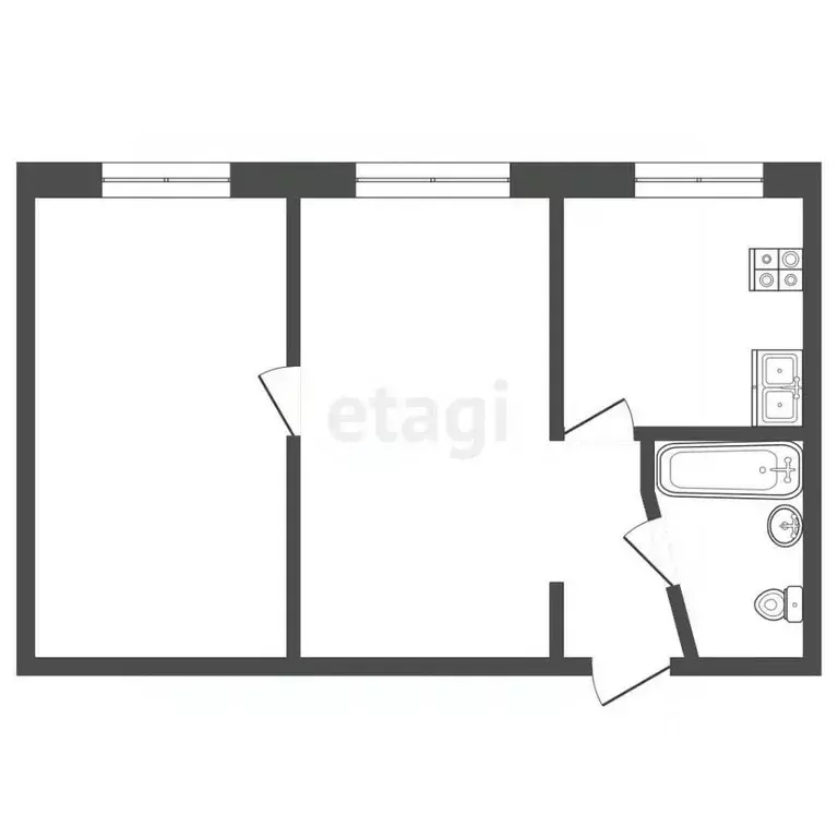 2-к кв. Алтайский край, Барнаул ул. Никитина, 71/27 (44.0 м) - Фото 2