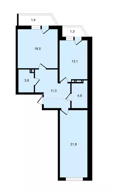 2-комнатная квартира: Мурино, улица Шоссе в Лаврики, 78к1 (73.4 м) - Фото 0