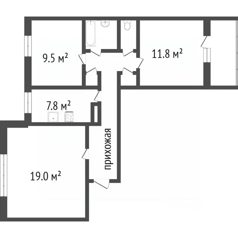 3-к кв. Красноярский край, Норильск ул. Бегичева, 21 (66.2 м) - Фото 1