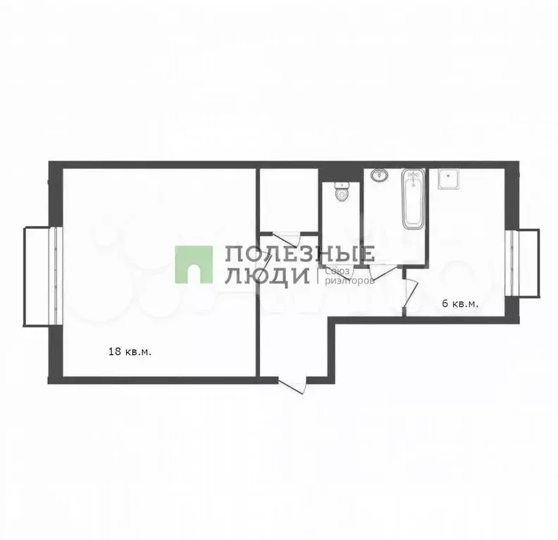1-к. квартира, 38 м, 6/9 эт. - Фото 0