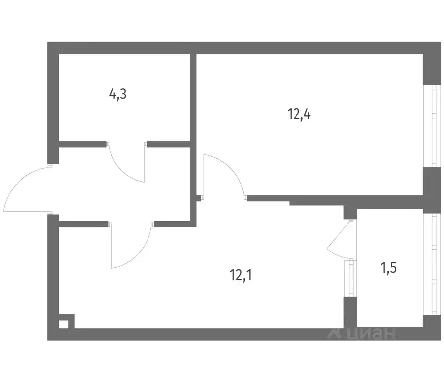 1-к кв. Калининградская область, Калининград пос. Лермонтовский, ул. ... - Фото 1