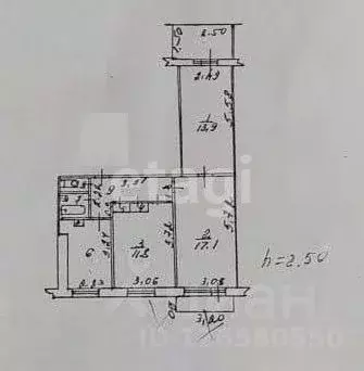3-к кв. Кемеровская область, Новокузнецк просп. Архитекторов, 24 (60.3 ... - Фото 2