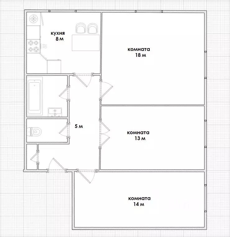 3-к кв. Московская область, Раменский муниципальный округ, Быково пгт ... - Фото 2