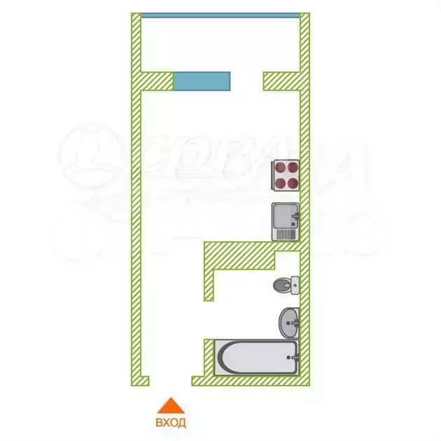 Квартира-студия, 19,7 м, 10/10 эт. - Фото 0