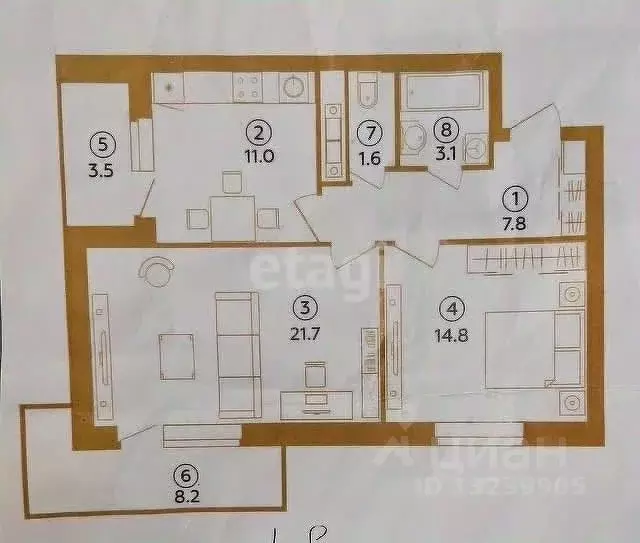 2-к кв. Липецкая область, Липецк ул. М.И. Неделина, 3А (60.5 м) - Фото 1