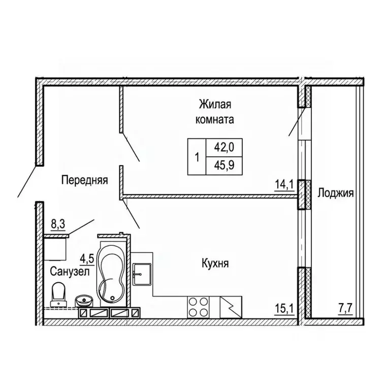 1-к кв. Приморский край, Владивосток На Черняховского жилой квартал,  ... - Фото 1