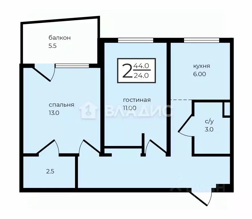 2-к кв. Москва Днепропетровская ул., 25 (44.0 м) - Фото 2
