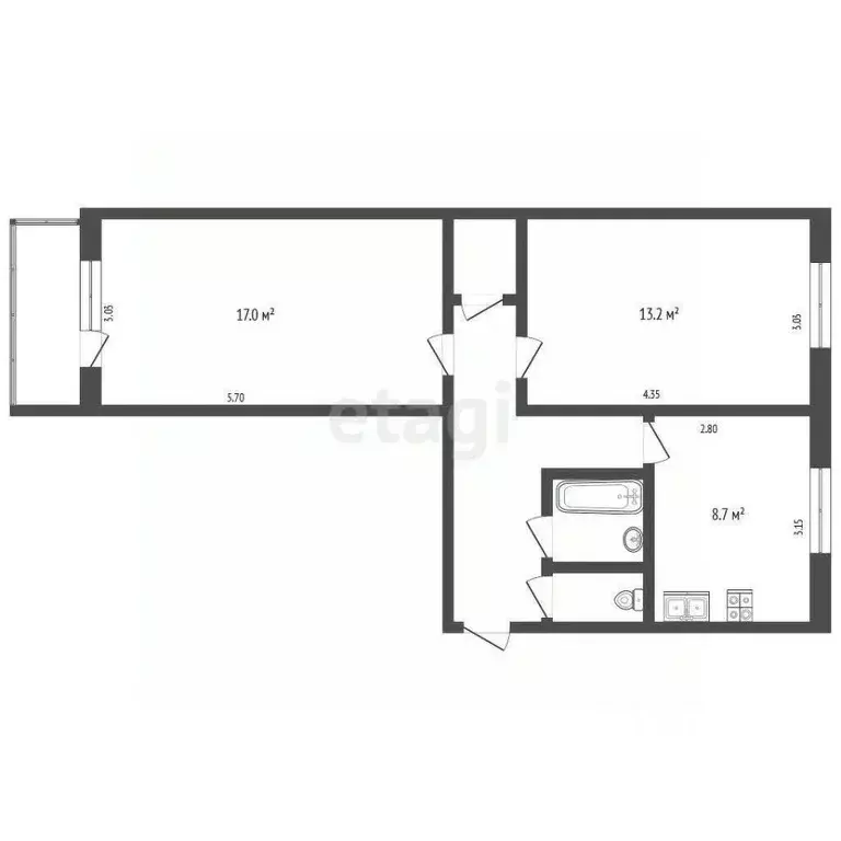 2-к кв. Калужская область, Ферзиковский муниципальный округ, ... - Фото 2