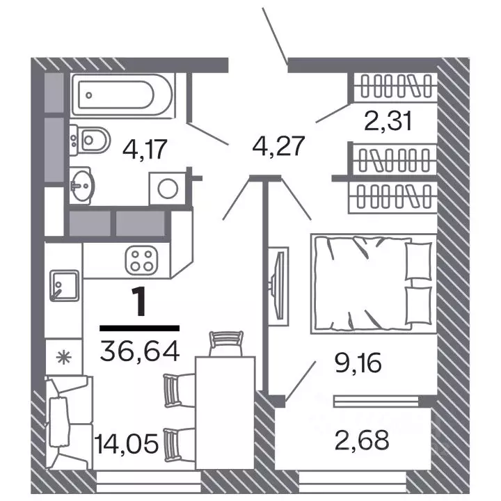 1-к кв. Рязанская область, Рязань Петра и Февронии жилой комплекс ... - Фото 1