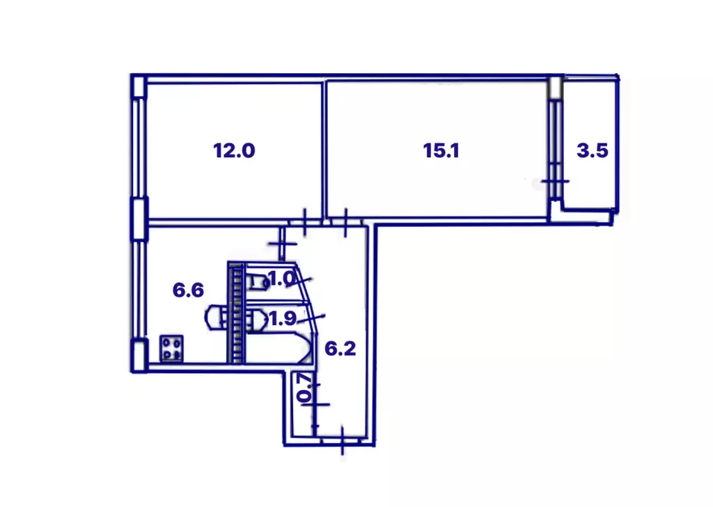 Продаётся 2-к квартира, 43.5 м - Фото 1