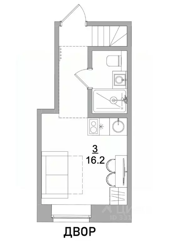 Студия Москва Страстной бул., 4С3 (19.6 м) - Фото 1