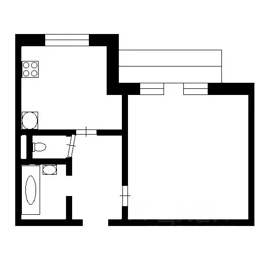 1-к кв. Челябинская область, Челябинск Комсомольский просп., 33А (34.4 ... - Фото 1