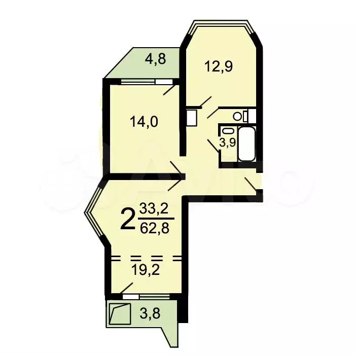 Аукцион: 2-к. квартира, 59,9 м, 4/17 эт. - Фото 0