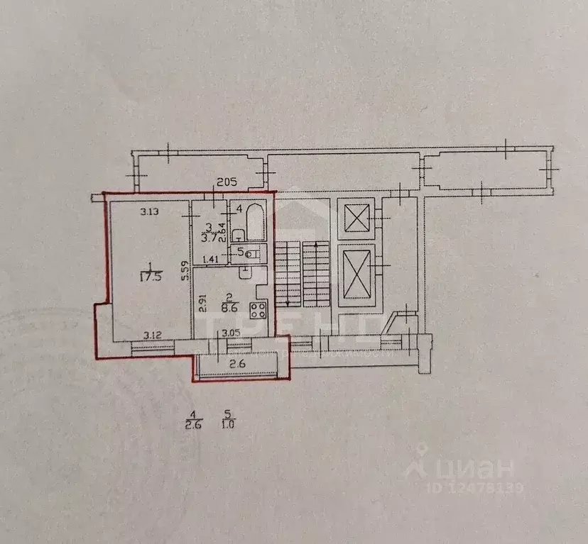 1-к кв. Санкт-Петербург ул. Латышских Стрелков, 5К2 (33.4 м) - Фото 2