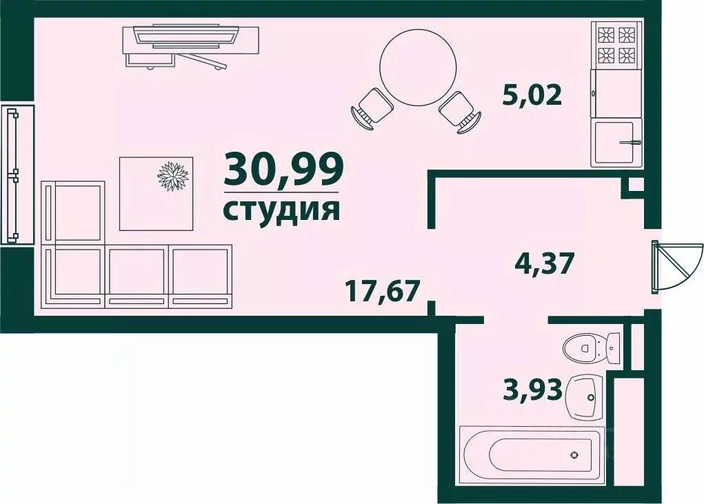 1-к кв. Ульяновская область, Ульяновск 19-й мкр, Аквамарин-2 жилой ... - Фото 0