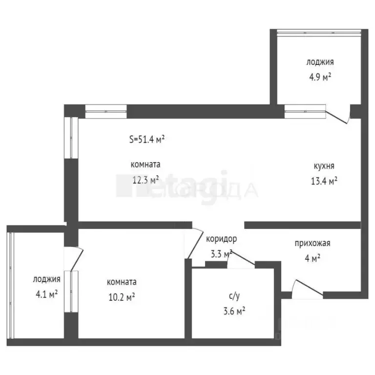 2-к кв. Алтайский край, Барнаул ул. Солнечная Поляна, 94к2 (54.0 м) - Фото 2