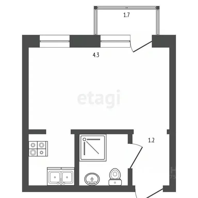Студия Саха (Якутия), Якутск ул. Чайковского, 2/7 (16.1 м) - Фото 1