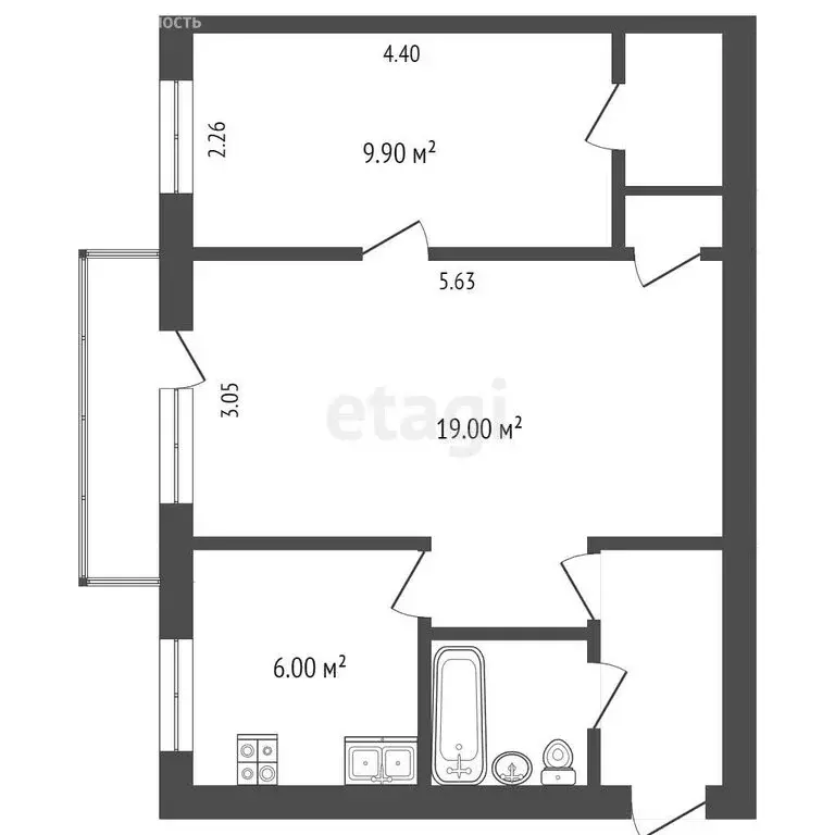 2-комнатная квартира: Москва, 11-я Парковая улица, 37к2 (43.6 м) - Фото 0