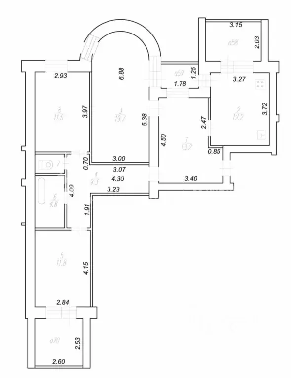 3-к кв. Рязанская область, Рязань ул. 4-я Линия, 2/1 (84.2 м) - Фото 1
