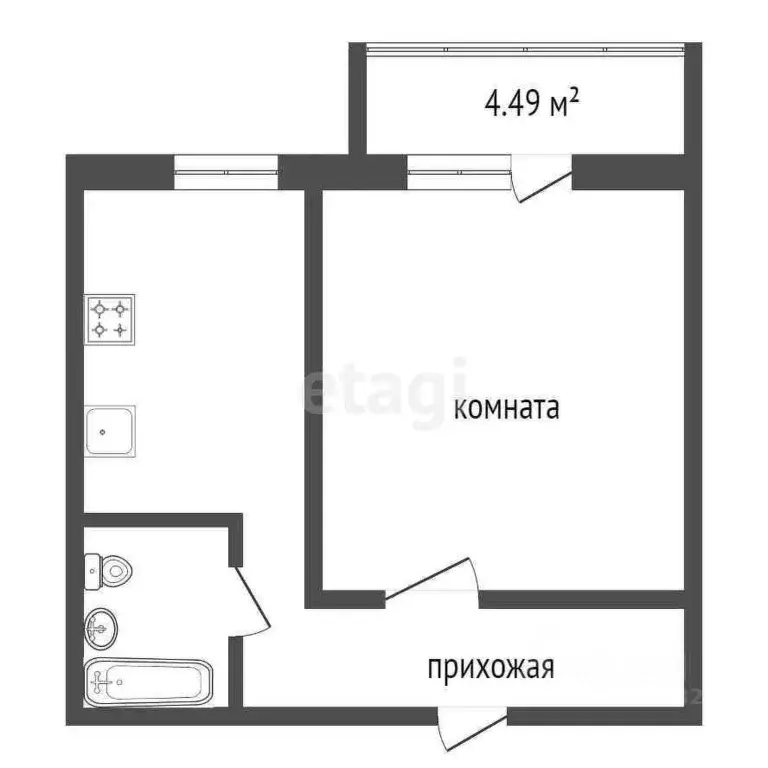 1-к кв. Красноярский край, Красноярск Соколовская ул., 60 (39.2 м) - Фото 1