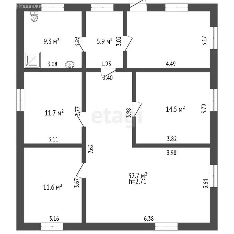 Дом в посёлок Плодопитомник, Центральная улица (85.7 м) - Фото 1
