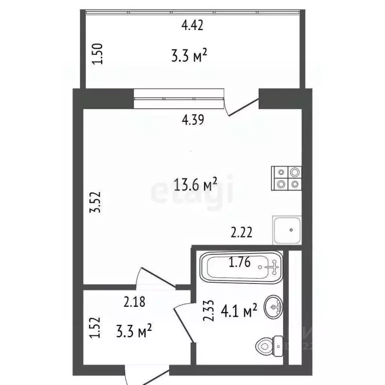 Студия Татарстан, Набережные Челны 34-й комплекс, 2блок4 (30.0 м) - Фото 2