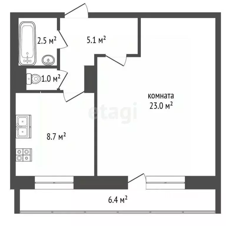 1-к кв. Пермский край, Пермский муниципальный округ, с. Фролы ул. ... - Фото 2