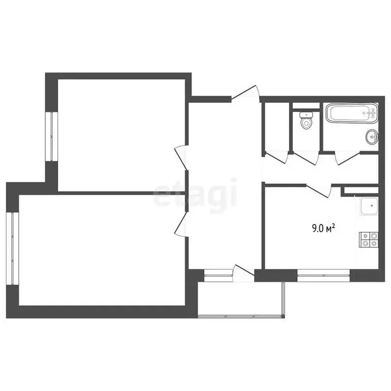 2-комнатная квартира: Калининград, Ясная улица, 3 (59.6 м) - Фото 1